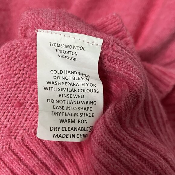 Zaket & Plover Sweater Womens S Pink Knit Merino Wool Cotton Oversized - Picture 5 of 6